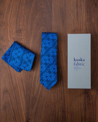 [Art] CHAIN CHAIN Tie & Pocket Square Tango Blue