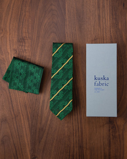 [Art] CHAIN CHAIN Tie & Pocket Square Green