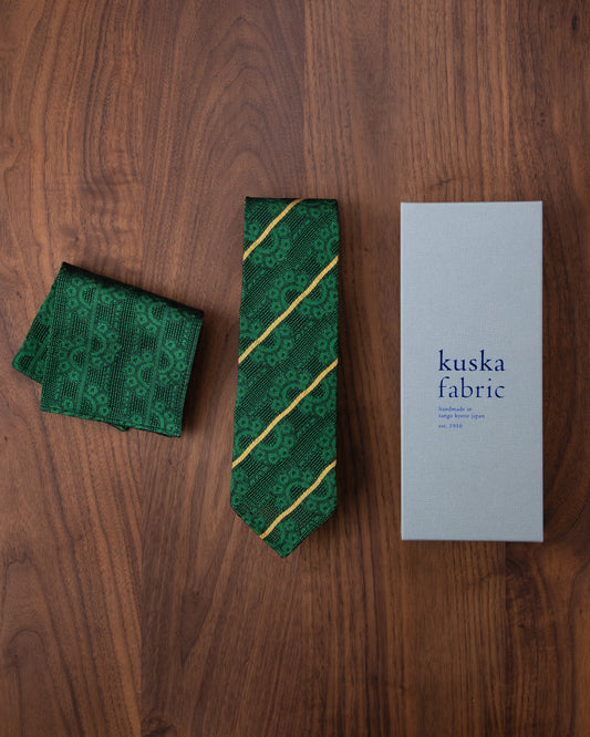 [Art] CHAIN CHAIN Tie & Pocket Square Green