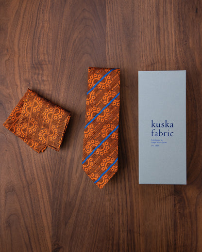 [Art] CHAIN CHAIN Tie & Pocket Square Orange