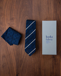 [Art] CHAIN CHAIN Tie & Pocket Square Dark Navy