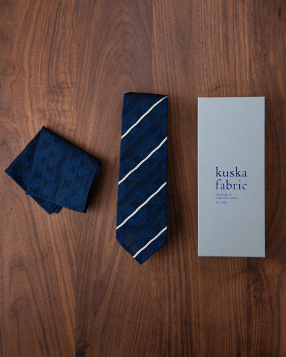 [Art] CHAIN CHAIN Tie & Pocket Square Dark Navy