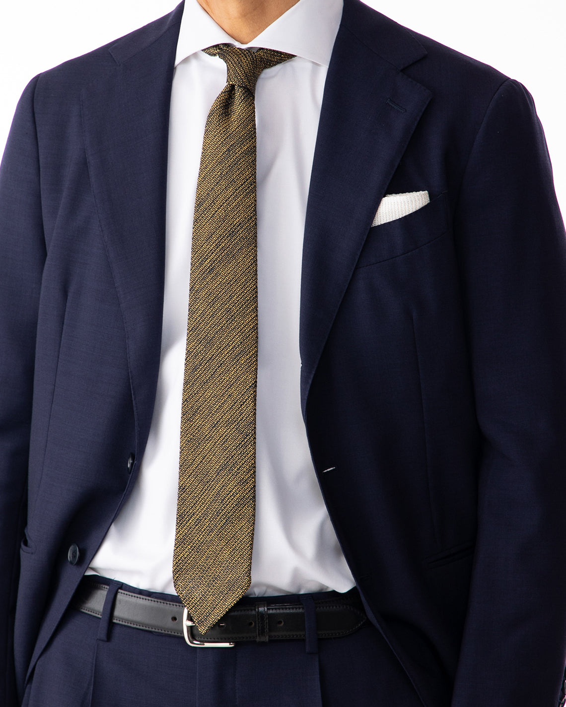 Executive Kasuri Mix Tie Yellow x Dark Navy