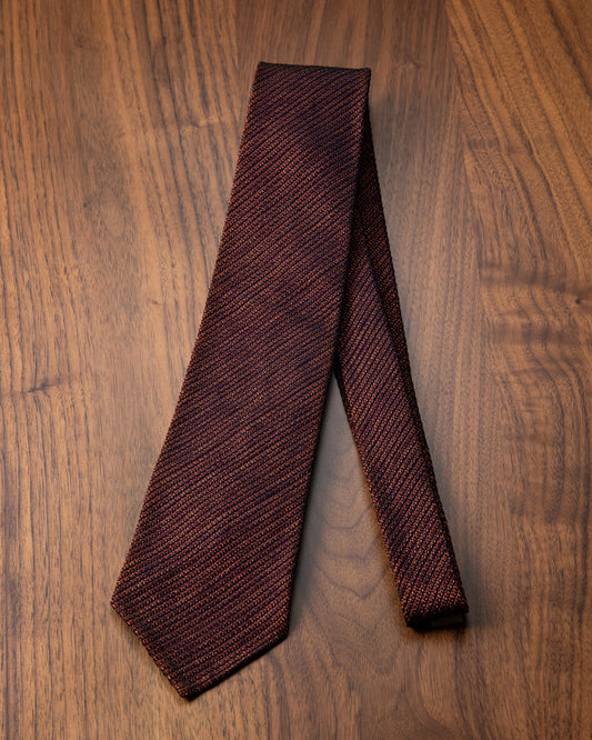 Executive Kasuri Mix Tie Wine x Orange