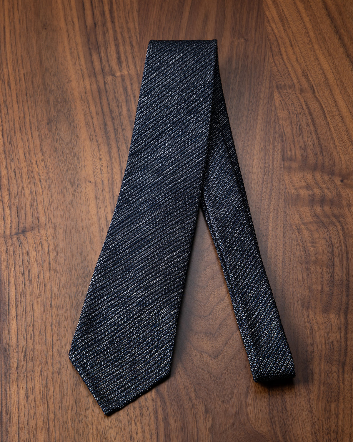 Executive Kasuri Mix Tie Dark Navy x Silver