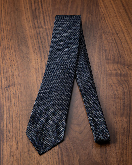 Executive Kasuri Mix Tie Dark Navy x Silver