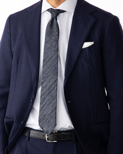 Executive Kasuri Mix Tie Dark Navy x Silver