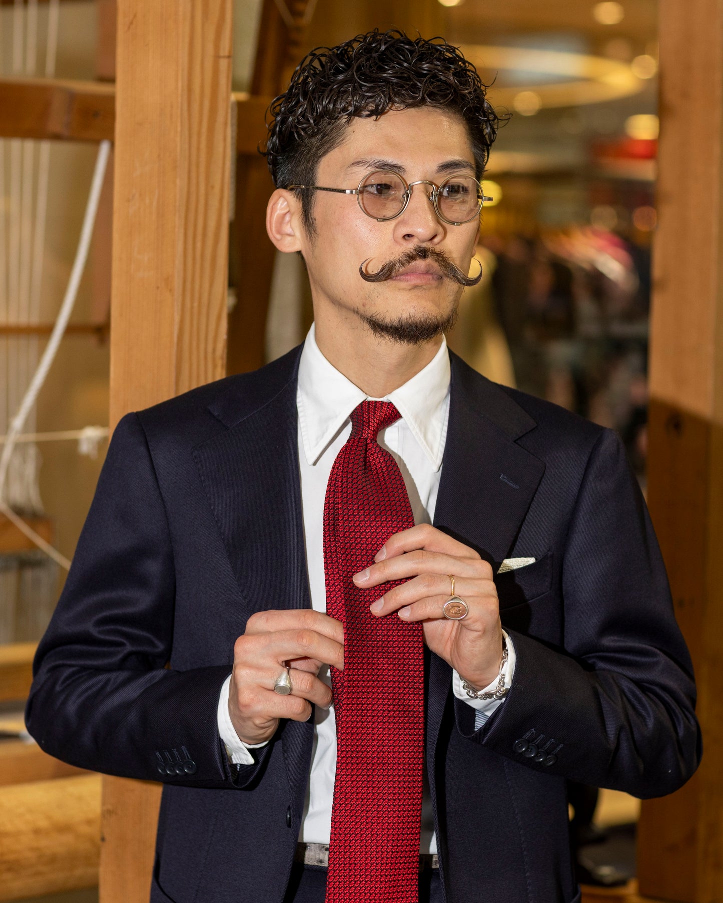 Garza Tie & Pocket Square Red