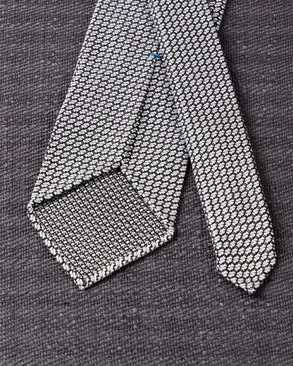 Executive Garza Tie & Pocket Square White Gray