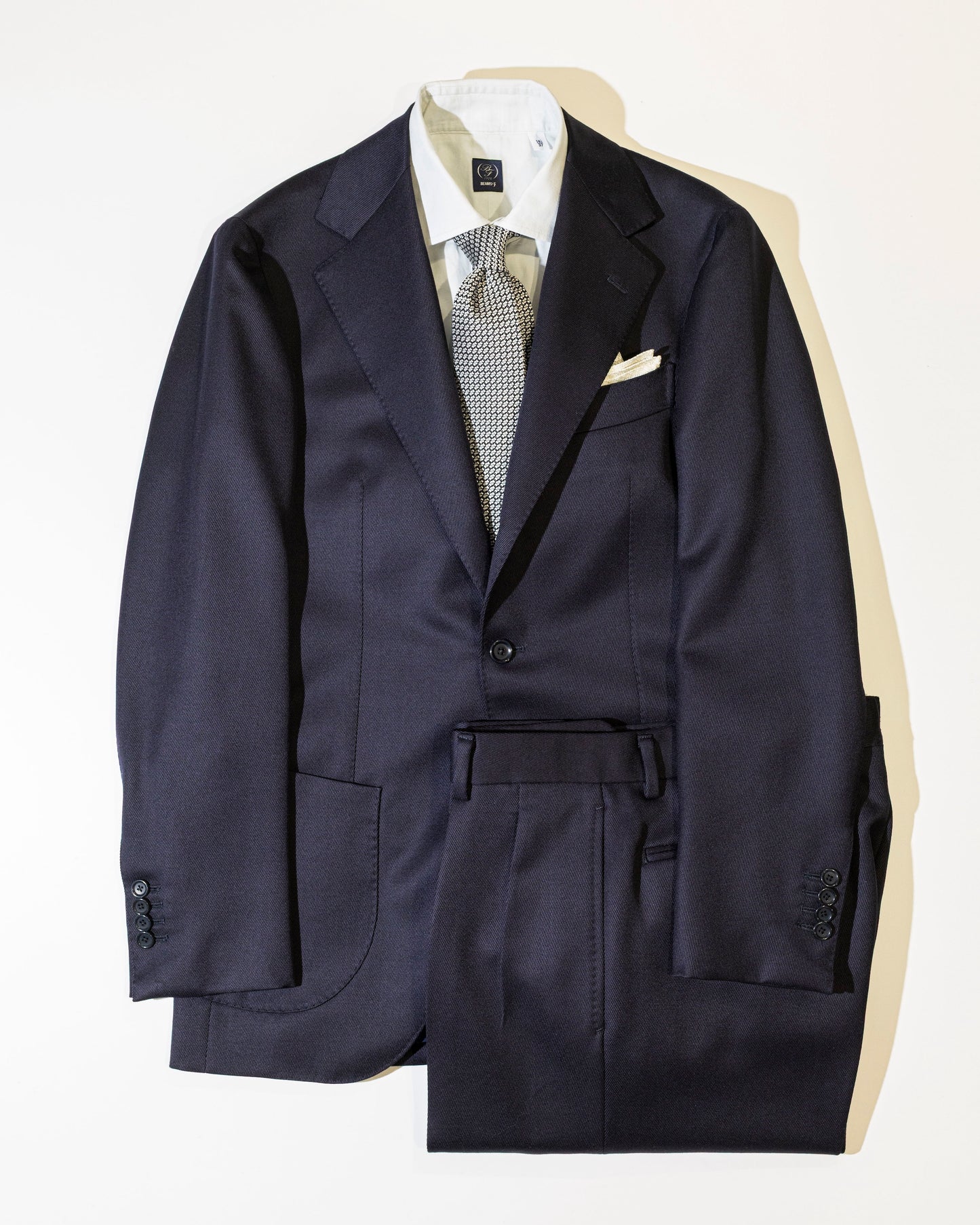 Executive Garza Tie & Pocket Square White Gray