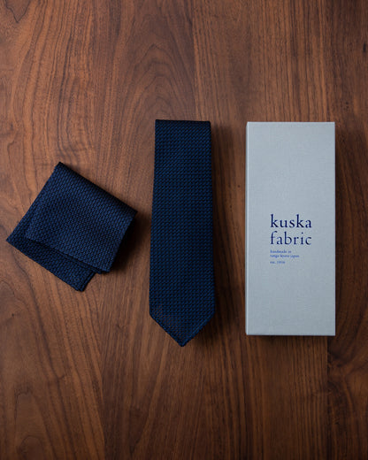 Executive Garza Tie & Pocket Square Dark Navy