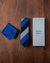 Executive Garza Tie (3 colors) & Pocket Square Tango Blue II