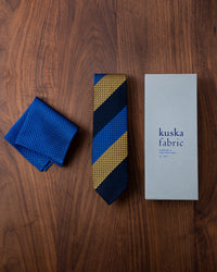 Executive Garza Tie (3 colors) & Pocket Square Tango Blue III