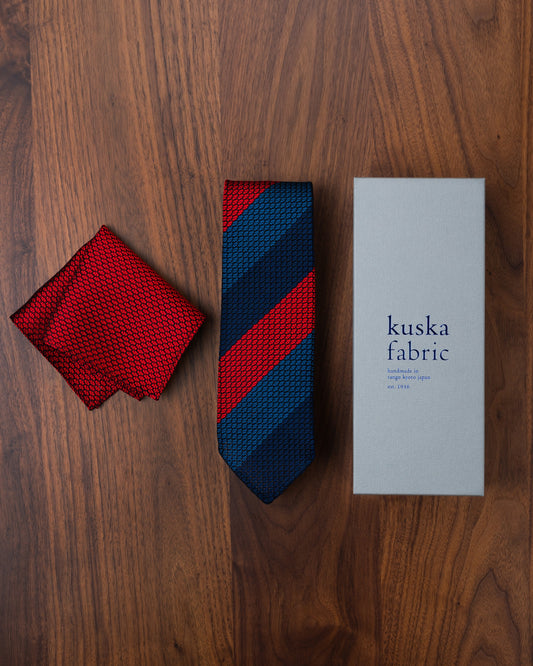 Executive Garza Tie (3 colors) & Pocket Square Red
