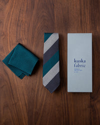 Executive Garza Tie (3 colors) & Pocket Square Dark Green