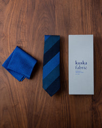 Executive Garza Tie (3 colors) & Pocket Square Tango Blue I