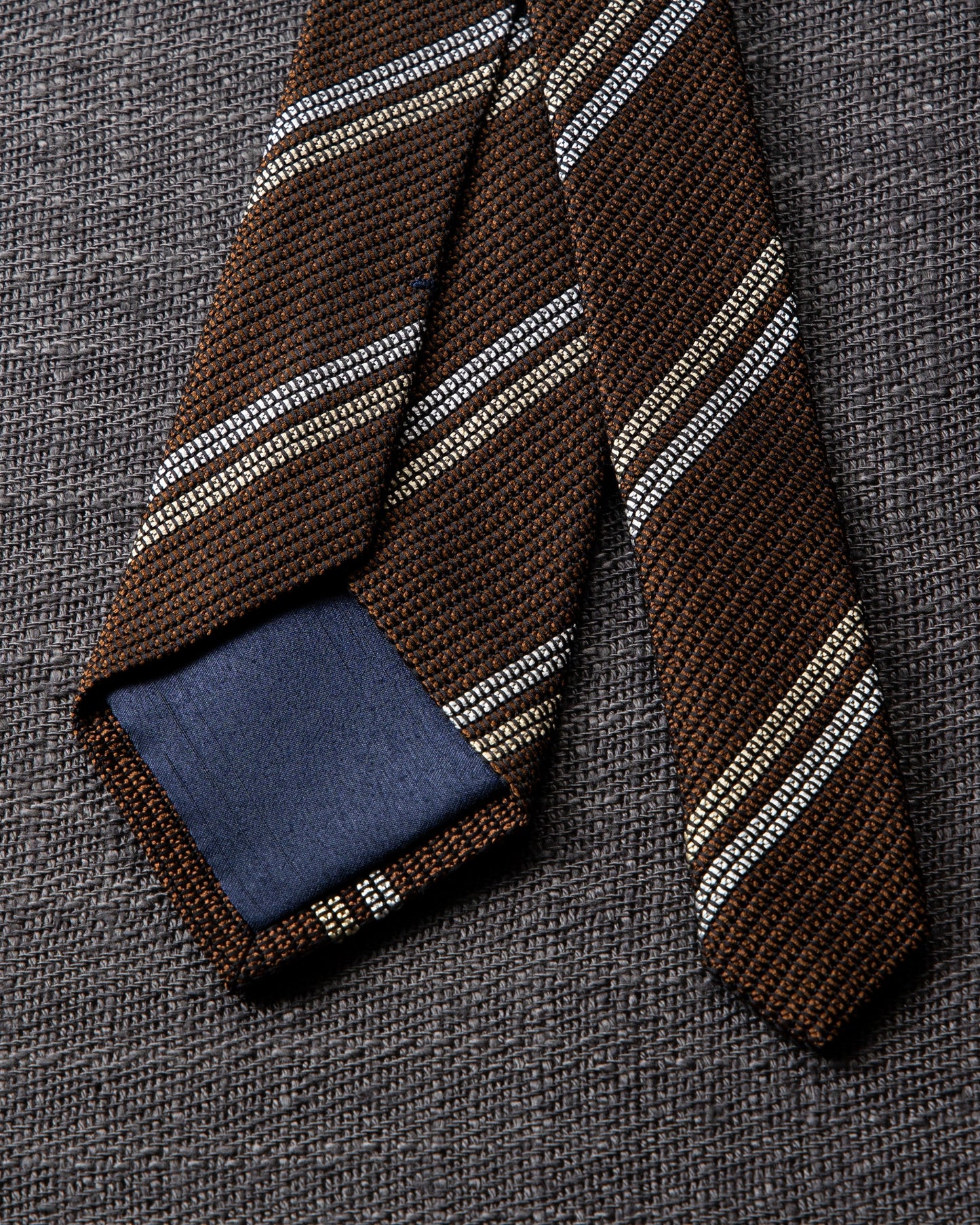 2 Line Regimental Tie Brown