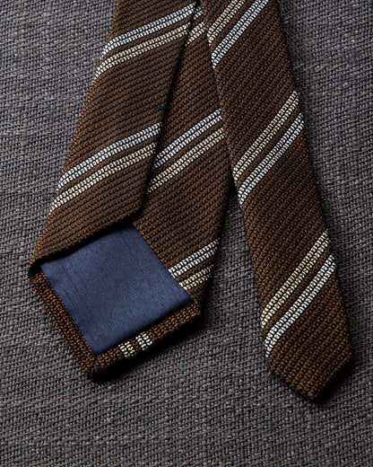 2 Line Regimental Tie Brown