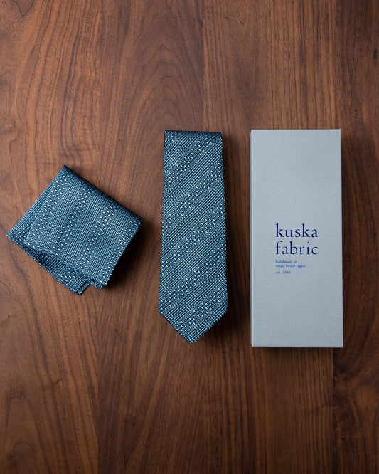 Tango Jacquard Tie & Pocket Square Sax