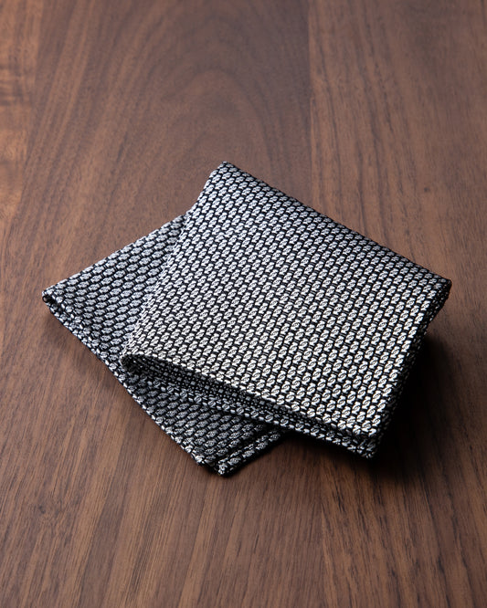 Garza Pocket Square White Gray