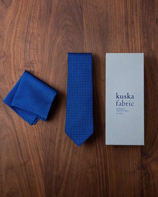 Garza Tie & Pocket Square Tango Blue