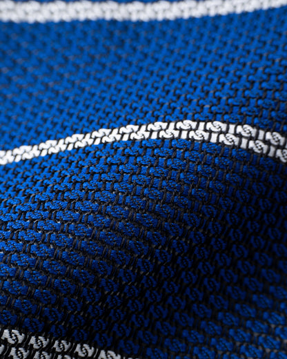 Garza White Line Tie Navy