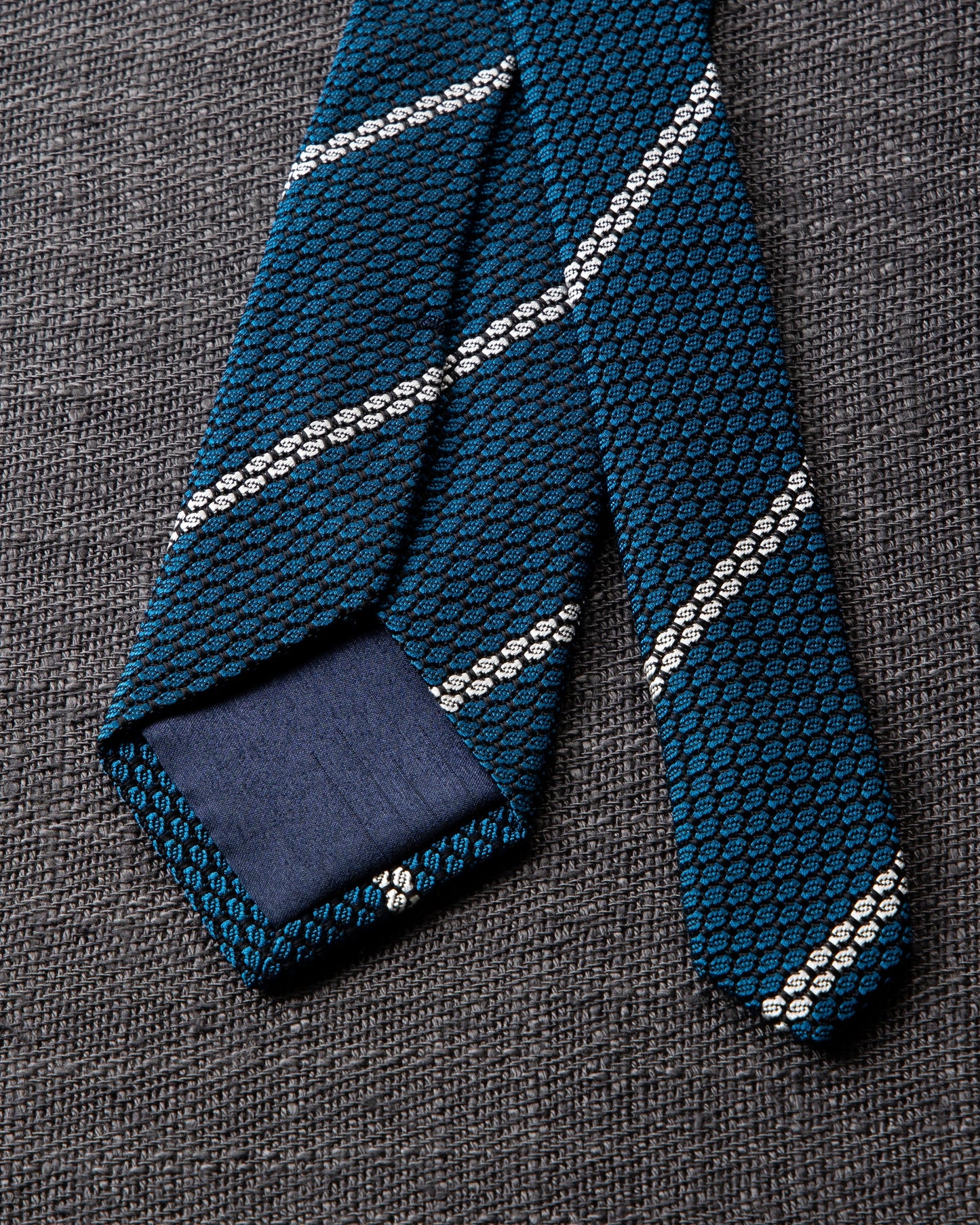 Garza White Line Tie Indigo