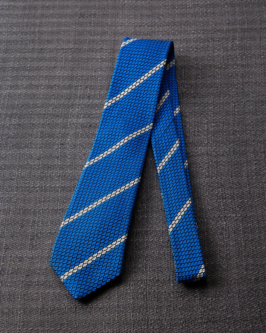 Garza White Line Tie Tango Blue