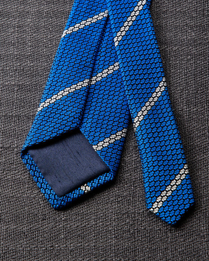 Garza White Line Tie Tango Blue