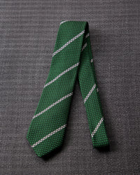 Garza White Line Tie Green