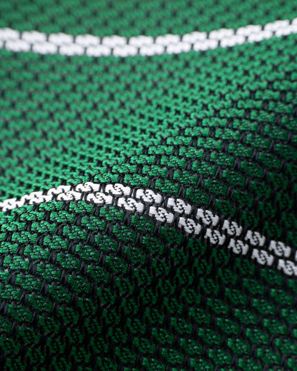 Garza White Line Tie Green