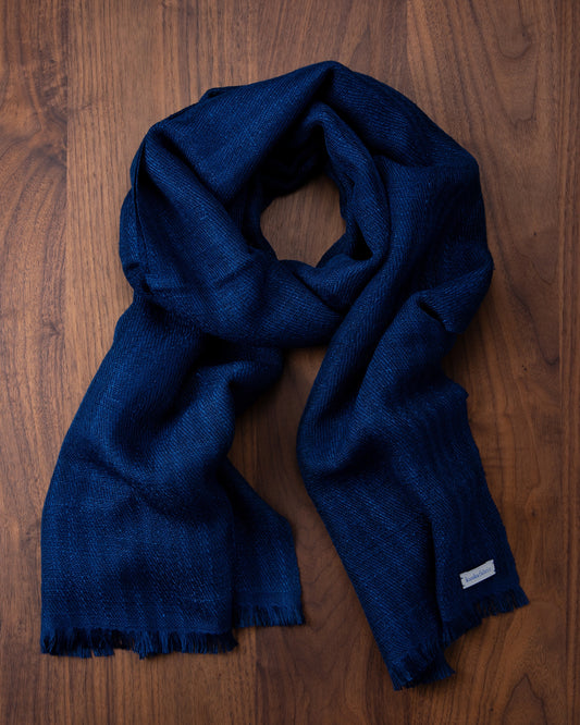 Silk Floss Scarf Navy