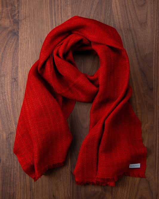 Silk Floss Scarf Red