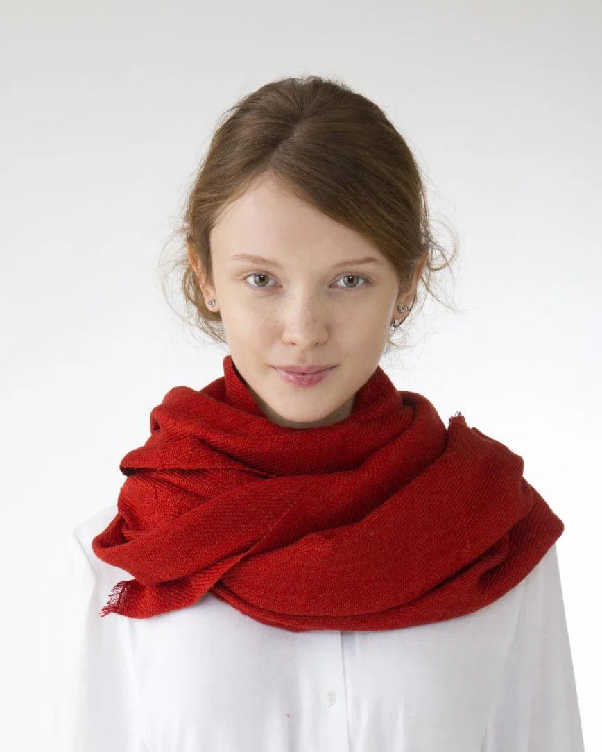 Silk Floss Scarf Red