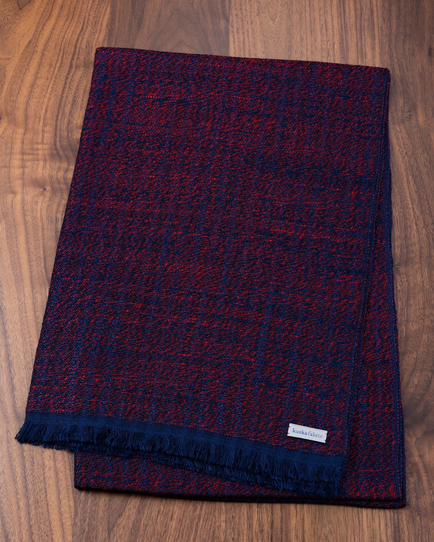 Silk Floss Scarf Mix Navy x Red