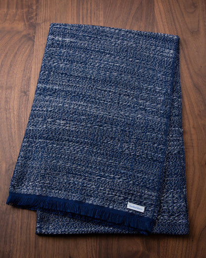 Silk Floss Scarf Mix Navy x White