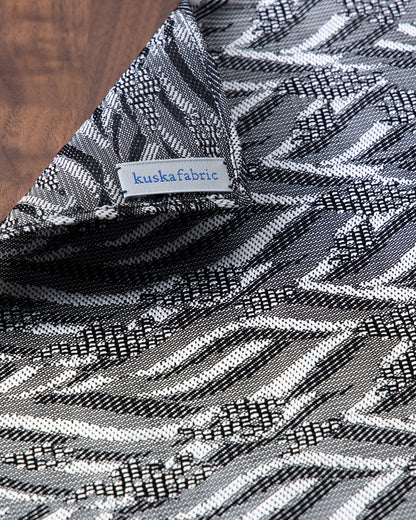 [Art] WAVE HEAD Tie & Pocket Square White Gray