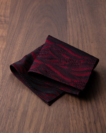 [Art] WAVE HEAD Tie & Pocket Square Wine
