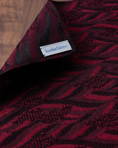 [Art] WAVE HEAD Tie & Pocket Square Wine