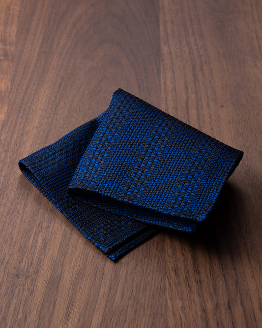 Tango Jacquard Pocket Square Navy